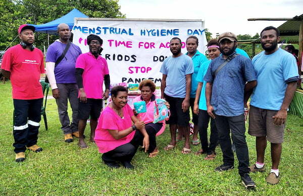 Live & Learn PNG staff at menstrual hygiene promotion event